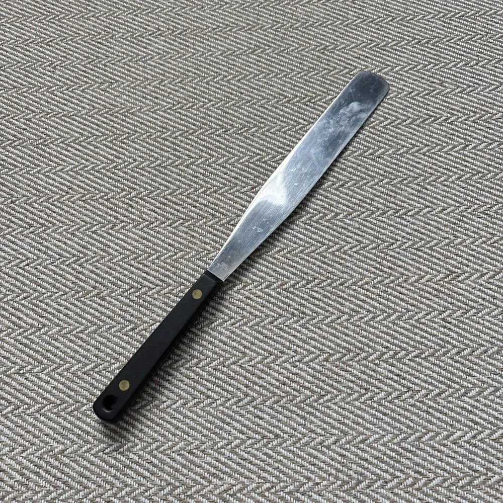 Vintage Stainless Steel Spatula Cake Made IN Japan Black  Handle